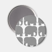 Silhouette der grauen Elefanten Magnet (Vorderseite/Rückseite)