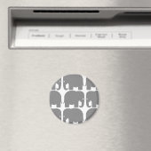 Silhouette der grauen Elefanten Magnet (In Situ (Geschirrspüler))