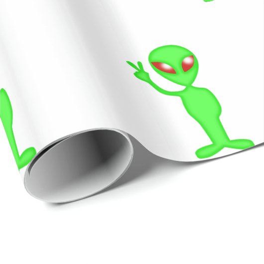 Silhouette der grünen Alien Geschenkpapier (Rolleneckpunkt)