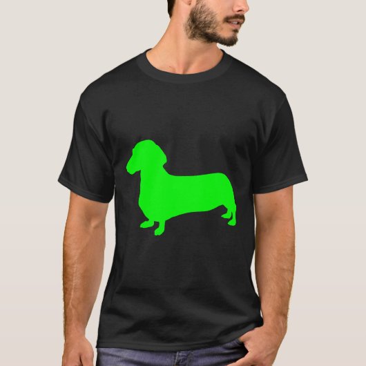 Silhouette der grünen Dackel T-Shirt (Vorderseite)