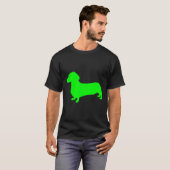 Silhouette der grünen Dackel T-Shirt (Vorne ganz)