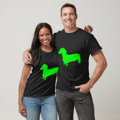 Silhouette der grünen Dackel T-Shirt (Unisex)