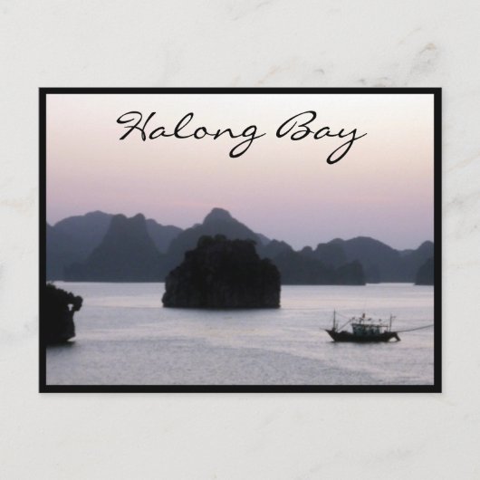 Silhouette der Halong-Bucht Postkarte (Vorderseite)