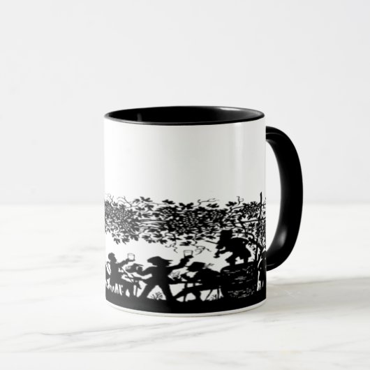 Silhouette der Herbstauskleidung Tasse (VorderseiteRechts)