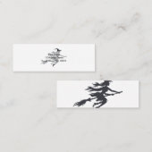 Silhouette der Hexe - Hintergrundfarbe auswählen Mini Visitenkarte (Vorne/Hinten)