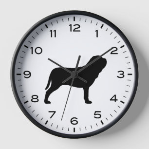 Silhouette der Hunderasse Neapolitanischer Mastiff Uhr