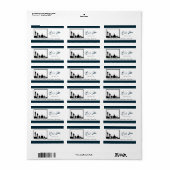 Silhouette der Islamischen Moschee Adressaufkleber (Vorne)