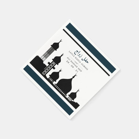 Silhouette der Islamischen Moschee Serviette (Ecke)