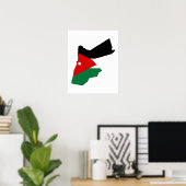 Silhouette der jordanischen Landesflagge Poster (Heimbüro)