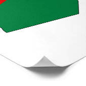 Silhouette der jordanischen Landesflagge Poster (Ecke)