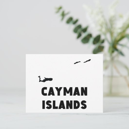Silhouette der Kaimaninseln Postkarte (Stehend Vorderseite)