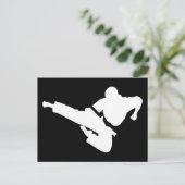 Silhouette der Kampfkünste Postkarte (Stehend Vorderseite)