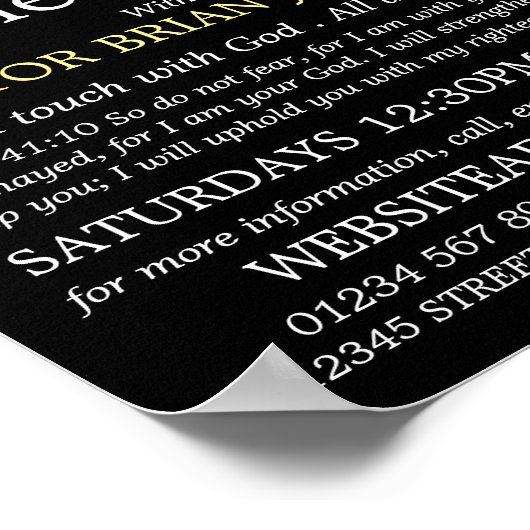 Silhouette der Kapelle, Christliche Bibelklasse Poster (Ecke)