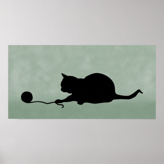 Silhouette der Katze beim Schwarzen Spiel auf Muta Poster (Vorne)