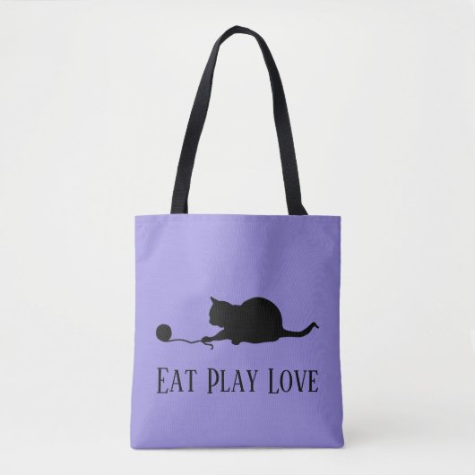 Silhouette der Katze im Spiel "Eat Prey Liebe" Tasche (Vorderseite)