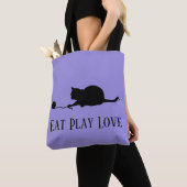 Silhouette der Katze im Spiel "Eat Prey Liebe" Tasche (Von Nahem)