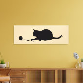 Silhouette der Katze im Spiel Leinwanddruck (Insitu (Wohnzimmer))