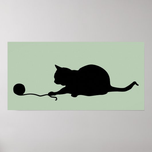 Silhouette der Katze im Spiel Poster (Vorne)