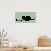 Silhouette der Katze im Spiel Poster (Küche)