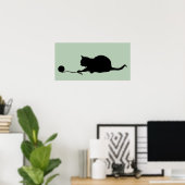 Silhouette der Katze im Spiel Poster (Heimbüro)