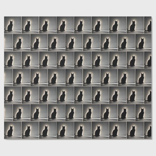 Silhouette der Katze mit Glanz Geschenkpapier (Flach)