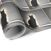 Silhouette der Katze mit Glanz Geschenkpapier (Rolleneckpunkt)