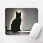 Silhouette der Katze mit goldenem Glanz Mousepad (Mit Mouse)