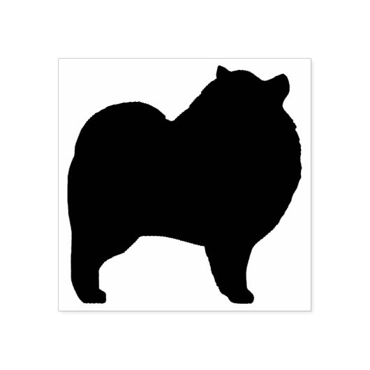 Silhouette der Keeshond-Hunde Gummistempel (Prägung)