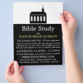 Silhouette der Kirche, Christliche Bibelklasse Flyer (Hand)