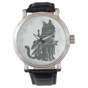 Silhouette der Kriegerkatze - Wählen Sie die Hint Armbanduhr