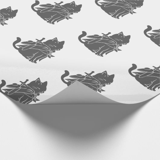 Silhouette der Kriegerkatze - Wählen Sie die Hinte Geschenkpapier (Ecke)