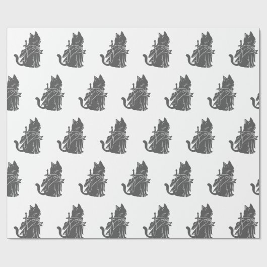 Silhouette der Kriegerkatze - Wählen Sie die Hinte Geschenkpapier (Flach)