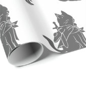 Silhouette der Kriegerkatze - Wählen Sie die Hinte Geschenkpapier (Rolleneckpunkt)