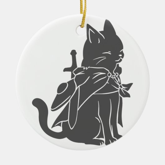 Silhouette der Kriegerkatze - Wählen Sie die Hinte Keramik Ornament (Vorne)