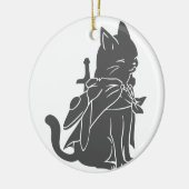 Silhouette der Kriegerkatze - Wählen Sie die Hinte Keramik Ornament (Links)