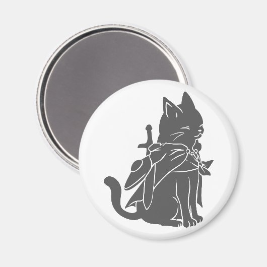 Silhouette der Kriegerkatze - Wählen Sie die Hinte Magnet (Vorderseite/Rückseite)