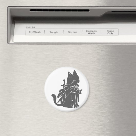 Silhouette der Kriegerkatze - Wählen Sie die Hinte Magnet (In Situ (Geschirrspüler))