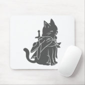 Silhouette der Kriegerkatze - Wählen Sie die Hinte Mousepad (Mit Mouse)