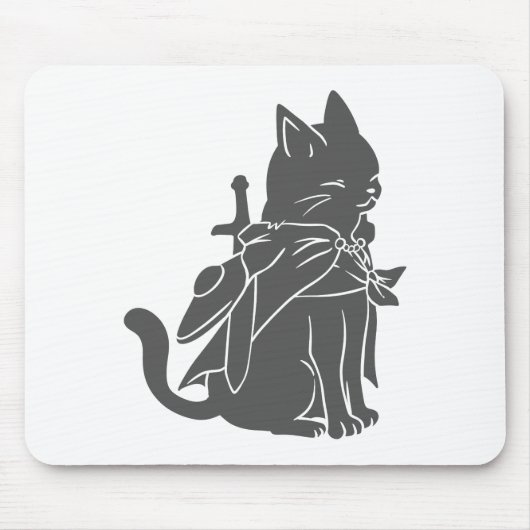 Silhouette der Kriegerkatze - Wählen Sie die Hinte Mousepad (Vorne)
