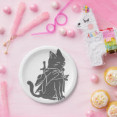 Silhouette der Kriegerkatze - Wählen Sie die Hinte Pappteller (Party)