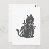 Silhouette der Kriegerkatze - Wählen Sie die Hinte Postkarte (Vorne/Hinten)