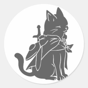 Silhouette der Kriegerkatze - Wählen Sie die Hinte Runder Aufkleber