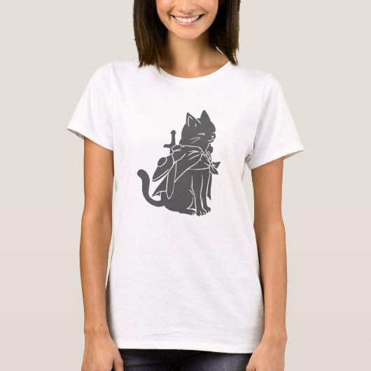 Silhouette der Kriegerkatze - Wählen Sie die Hinte T-Shirt (Vorderseite)