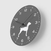 Silhouette der Kurzhaarhunde Runde Wanduhr (Winkel)