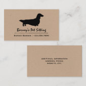 Silhouette der langhaarigen Dackel | Coole Dackel Visitenkarte (Vorne/Hinten)