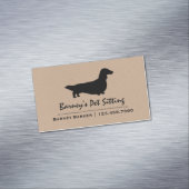 Silhouette der langhaarigen Dackel | Dackel Hund f Magnetische Visitenkarte (Beispiel)