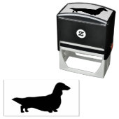 Silhouette der langhaarigen Dackel | Dackel Hund Permastempel (Beispiel)