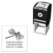 Silhouette der Libelle #3 Insektenname Anschrift Permastempel (Beispiel)