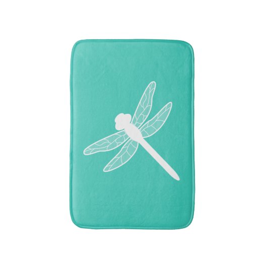 Silhouette der Libellen auf Türkis Badematte (Vorderseite Vertikal)