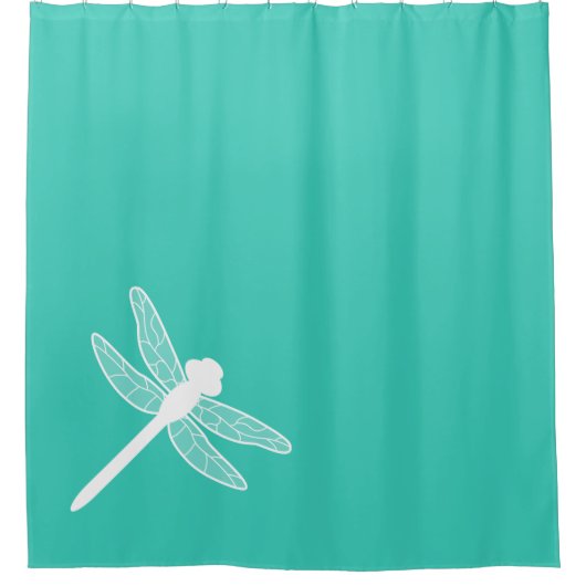 Silhouette der Libellen auf Türkis Duschvorhang (Vorderseite)